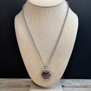 Beautiful Silver and Copper tone with iridescent finish Fashion Pendant Necklace